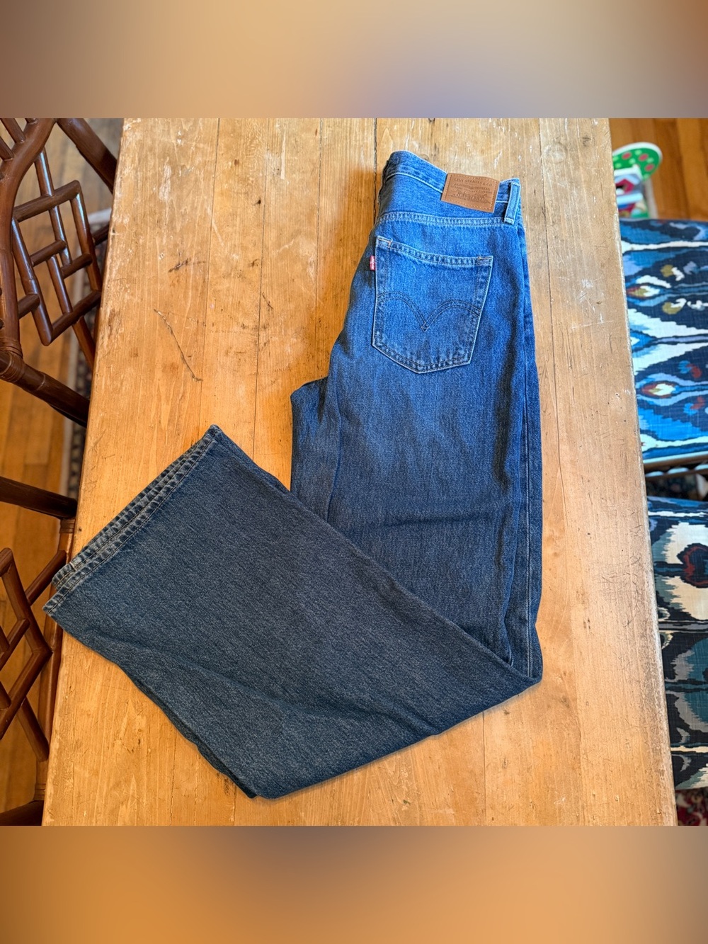 Levi’s Premium Ribcage Wide Leg Jeans Sz 29 High Rise Denim 32” Inseam